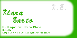 klara barto business card